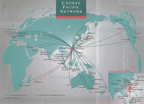 Cathay Pacific Airways July Route Map