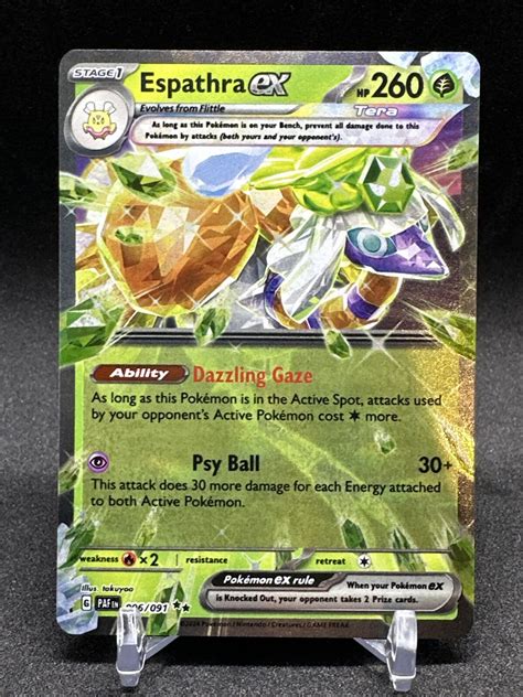 Espathra Ex 006091 Holo Rare Art Scarlet Paldean Fates Pokemon Tcg