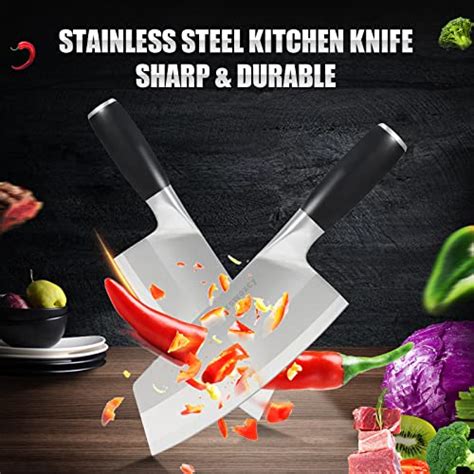 Fzswoxcy Chef Knife Chinese Kitchen Vegetable Meat Cleaver Knife Inch