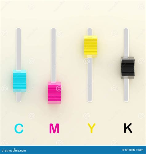 Typography: Cmyk Color Settings As a Mixer Stock Illustration ...