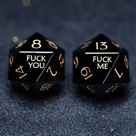 Obsidian Gemstone Set U Fucker Fuck Me Fuck You Dice Etsy