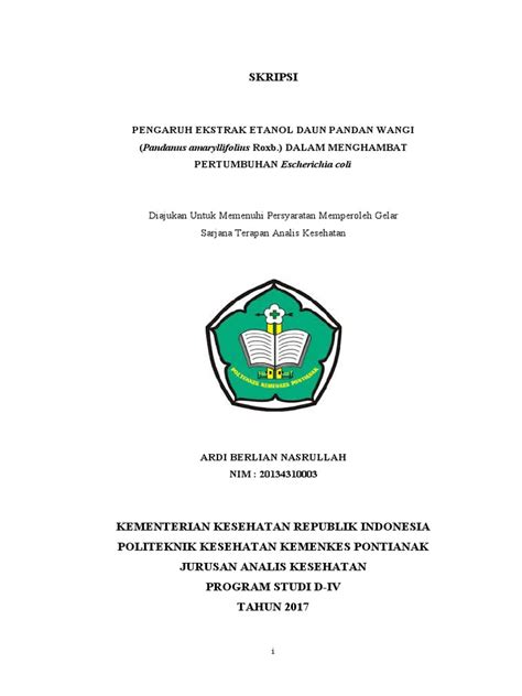 Skripsi Cover Dalam Pengaruh Ekstrak Etanol Daun Pandan Wangi Pandanus