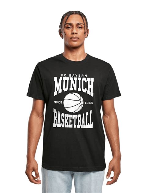 Men Basketball College T Shirt Black Official FC Bayern Munich Store