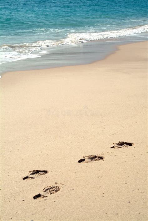 Empreintes De Pas Sur Le Sable En Plage Photo Stock Image Du Nature