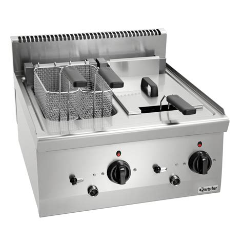 Friteuse inox double électrique 2 x 8 Litres 12 600 W 400 V TRI