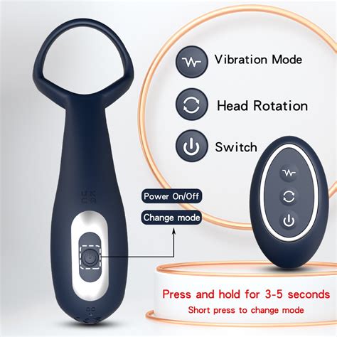 Male Prostate Massager Vibrator Rotate Anal Plugs Penis Ring Butt