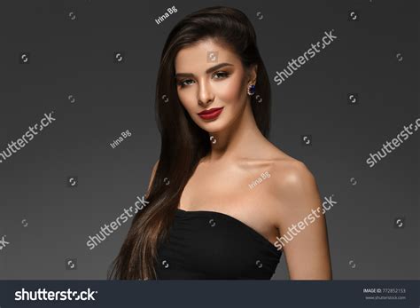 Beautiful Woman Long Brunette Smooth Beauty Stock Photo Shutterstock