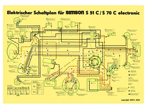 Simson Schaltplan Farbposter 40x57cm S51C, S70C 6V-Elektronic elektro