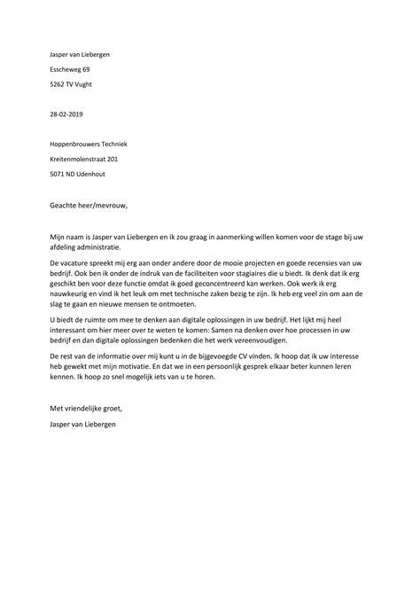 Motivatie Brief Met Voorstellen En Kwaliteiten Resume School Quick