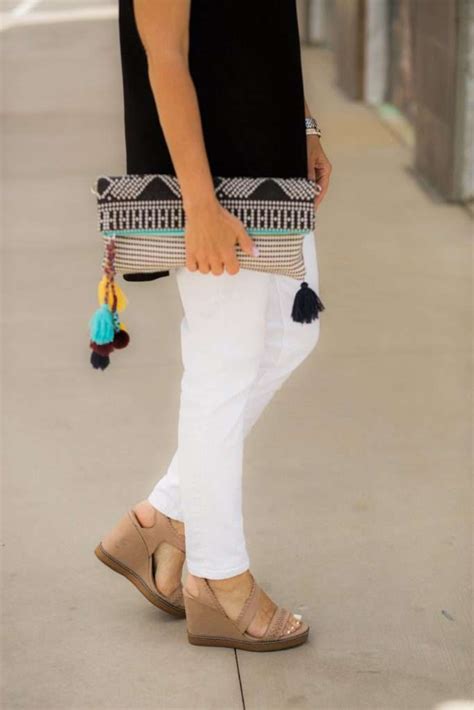 Classic Summer Outfit Black Top White Jeans Cyndi Spivey