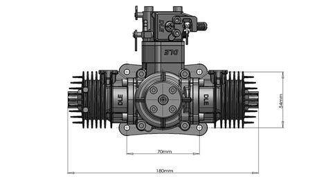 Бензиновый авиамодельный двигатель двухтактный DLE40 Twin Gas Engine ...