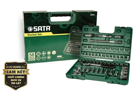 Bộ đầu tuýp 58 chi tiết 1/2in, hệ mét Sata 09007 - Siêu Thị Kho Dụng Cụ