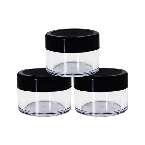 Acrylic San Jar All Sizes Black Lid Transparent Body Suppdock