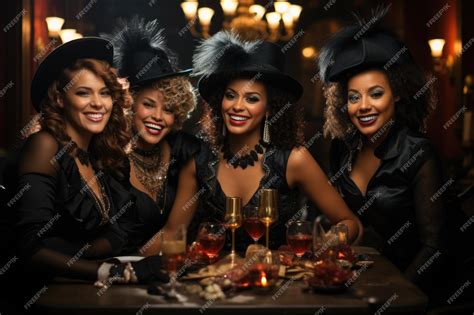 Premium Ai Image Beautiful Flappers Dressed In Style Of Roaring