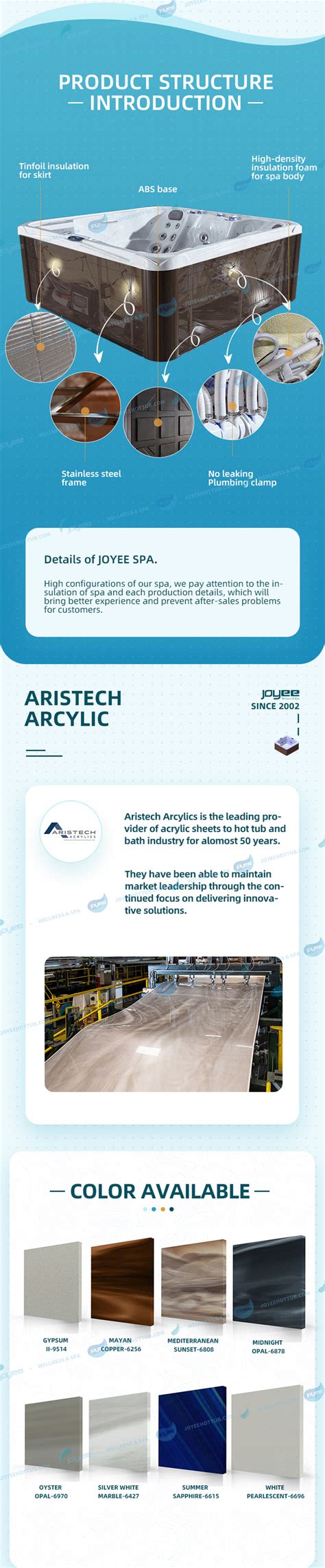 Joyee Chinese Outdoor Spa Whirlpool Person Freestanding Free Sex Hotel Garden Outside Outdoor