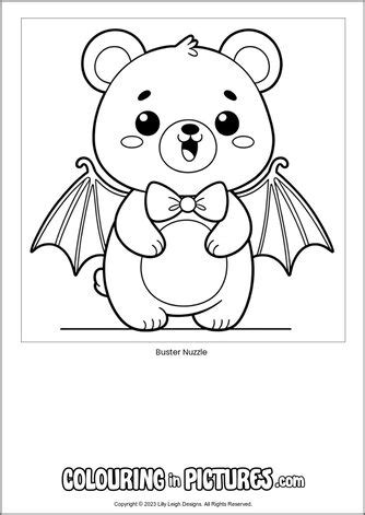 Buster Nuzzle By Colouring In Pictures Free Printable Bear Colouring Page