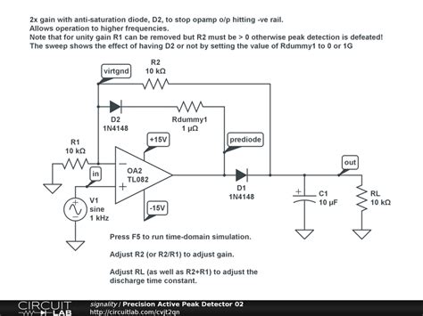 Op Amp Peak Detector Audio Electronics Circuitlab