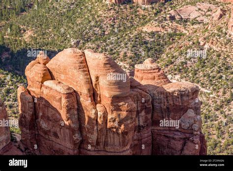 Eroded Sandstone Formations In Arch Canyon Below The Arch Canyon