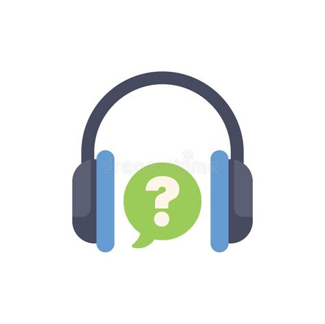 Headset Showing Question Mark Speech Bubble For Online Support Stock
