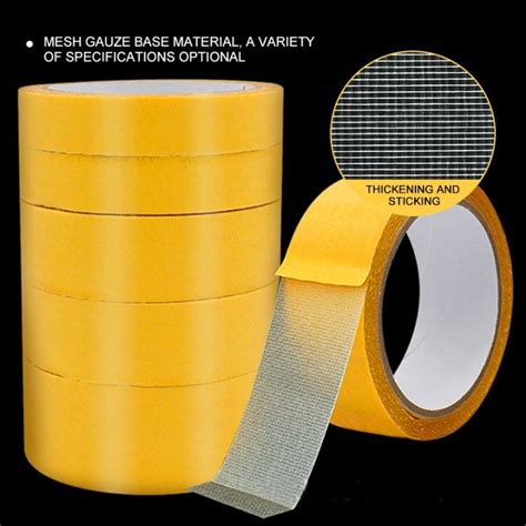 1Roll Strong Fixation Double Sided Tape Sticky Adhesive Fiber Mesh Tape