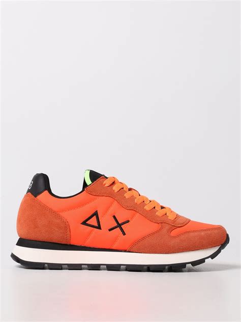 Sun 68 Outlet: sneakers in suede and nylon - Apricot | Sun 68 sneakers ...