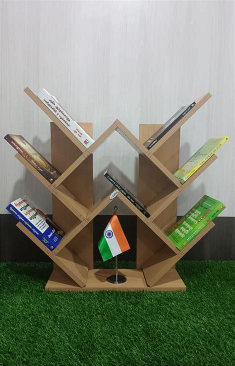 Wooden Book Rack, Space Saver Engineered Wood Book Shelf for Home ...