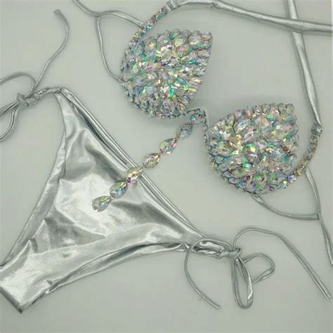 Venus Vacation Conjunto De Bikini Con Borlas Ba Ador De Diamantes De Imitaci N Traje De Ba O