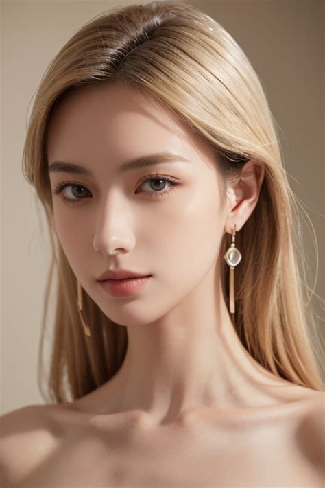 Earrings Blonde Hair Full Body AI Porn