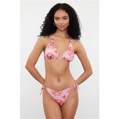 Trendyol Floral Patterned Triangle Accessory Bikini Top Eponuda