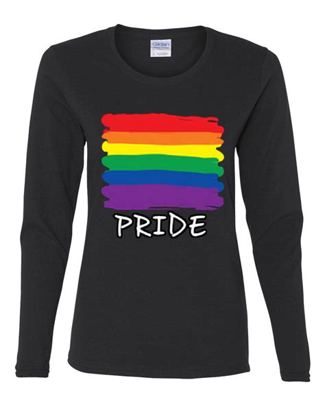 Gay Pride Women S Long Sleeve Tee Rainbow Flag Lgbt Marriage Love Wins Ebay
