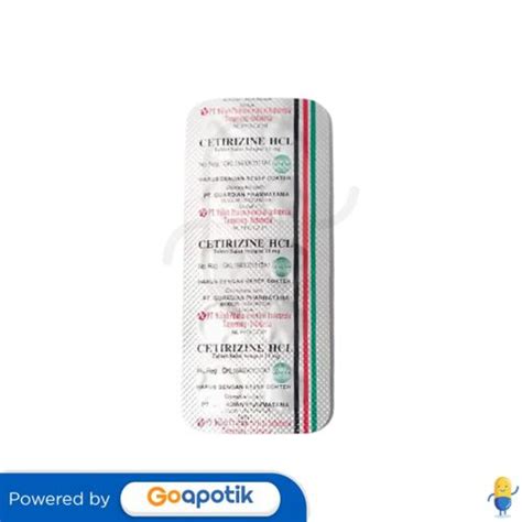 CETIRIZINE NULAB 10 MG STRIP 10 TABLET Kegunaan Efek Samping Dosis