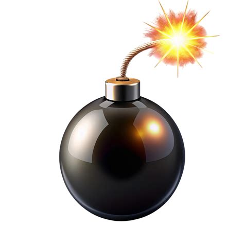 exploding bomb isolated  transparent background  png