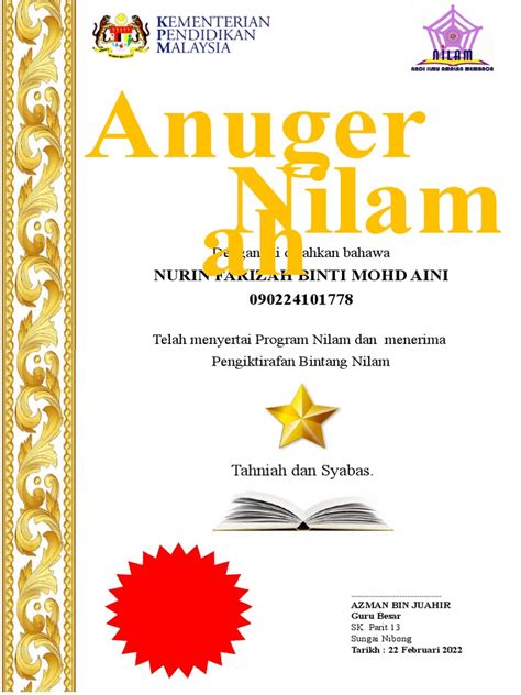 Sijil Nilam 2022 Pdf