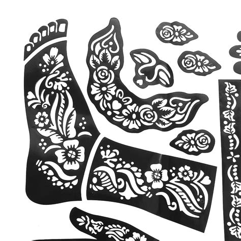 Henna Indian Tattoo Templates Feet Tattoo Stencils For Airbrushing