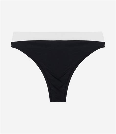 Biquíni Calcinha Hot Pants em Microfibra Recorte Branco Preto