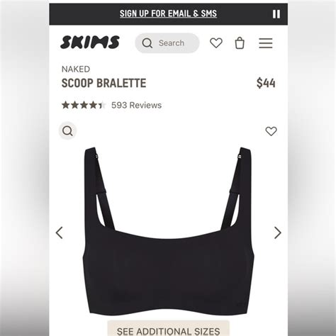 Skims Intimates Sleepwear Nwt Skims Naked Scoop Bralette Color Onyx Size Xs Poshmark