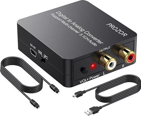 Prozor Digital To Analog Audio Converter 192khz Dac Decoder Support Dts Pcm 51ch Optical Spdif