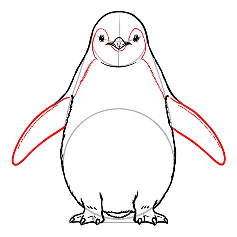 Step-by-Step Guide for Creating a Penguin Front View Drawing