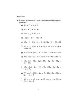 Expand and simplify worksheet (with solutions) by Mathamaniacs | TPT