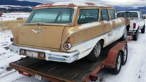 1958 CHEVY IMPALA BROOKWOOD WAGON HOT RAT ROD KUSTOM GASSER LEAD SLED PROJECT