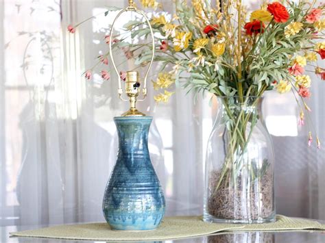 Handmade Teal Cerulean Blue Pottery Table Lamp Base Etsy