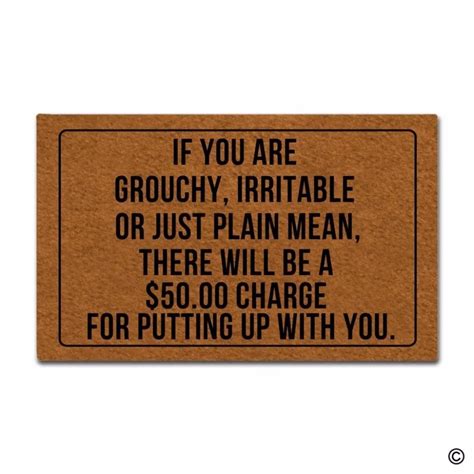 Funny Printed Doormat Funny Entrance Mat Funny Quotes Indoor Decorative ...