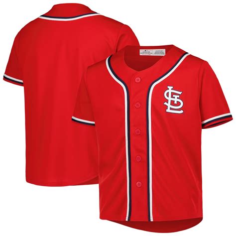 Youth Red St Louis Cardinals Full Button Replica Jersey