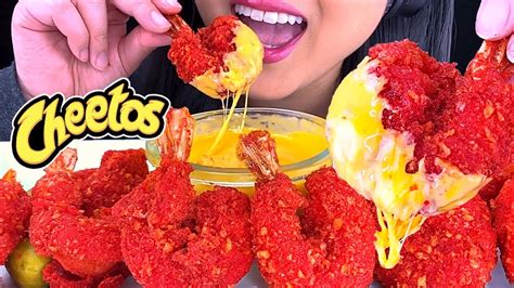 ASMR CHEESY Hot Cheetos SHRIMP Crunchy Eating Sounds NO TALKING ASMR Phan YouTube