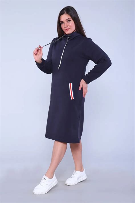 Толстовка-платье 52231 (темно-синий) Платье 52231 за 1 863 ₽ купить в ...