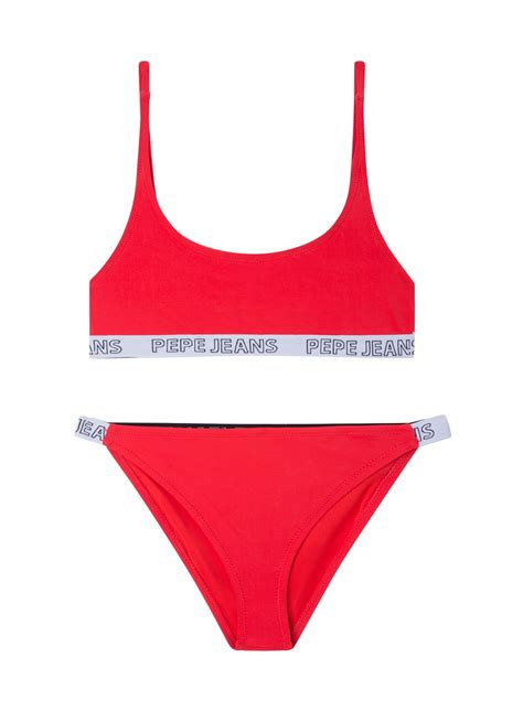 Παιδικά Κορίτσι Ρούχα Μαγιό PEPE JEANS Poppy Bikini Set PGB Red Παπούτσια