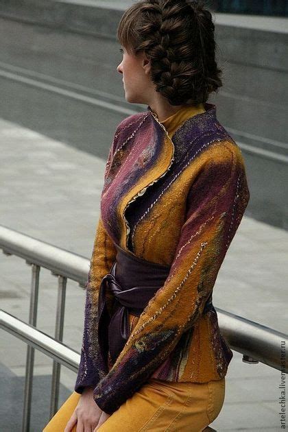 Купить или заказать Жакет валяный 'Крупными мазками... ' в интернет ...