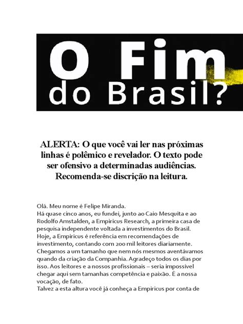 Pdf O Fim Do Brasil Empiricus Dokumen Tips