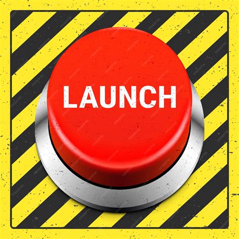 premium vector launch red button  grunge industrial background