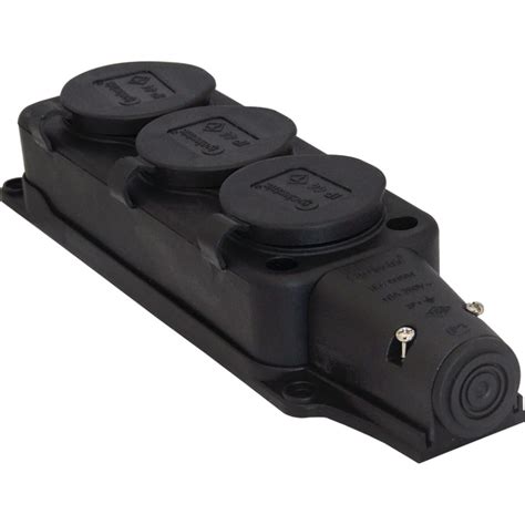 Колодка на 3 розетки TP Electric 16A 2P+E IP44 каучук. 3101-308-0300 ...